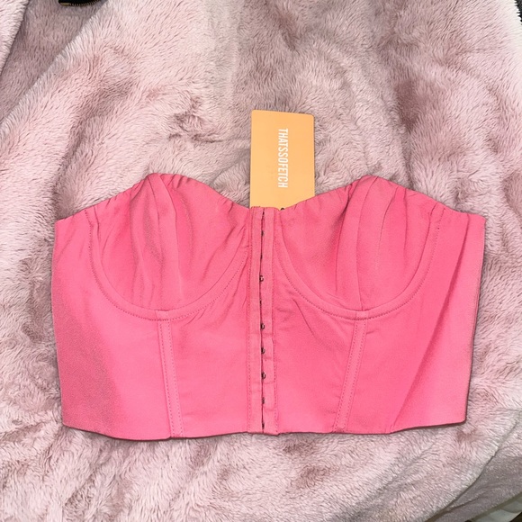THATS SO FETCH pink bustier crop top. Never worn. With tags. - Picture 3 of 4